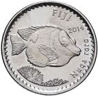 Fidschi | 5 Cent Münze | Foxface Kaninchenfisch | Fidschi-Trommel | KM332 | 2012 - 2014