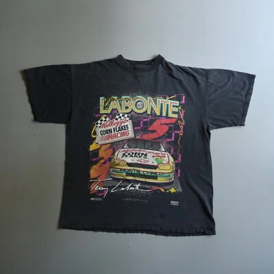 Vintage NASCAR Shirt Mens XL Terry Labonte Corn Flakes Racing Adult Thrashed - Image 1 of 4