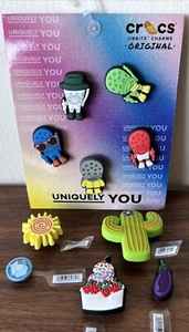 Crocs Uniquely You Alien Cool Spacemen  Jibbitz Charms Eggplant Cactus Cake J02 - Picture 1 of 9