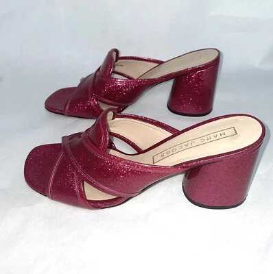 Sandalia de tacón de cuero rosa Aurora 39 US9 $100 MARC JACOBS para mujer Foto 1 de 4