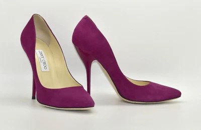 D0 Auth JIMMY CHOO Fuchsia Suede Stiletto Heels Pump Shoes Size 40 - Image 1 of 4