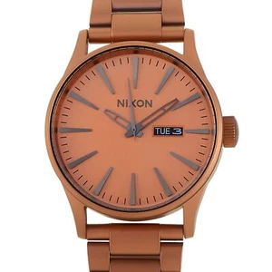 Nixon Sentry SS 42 mm All Matte Copper Stainless Steel Watch A356 3165 A356-3... - Picture 1 of 4