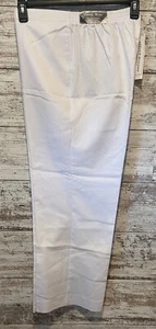 Alfred Dunner Women’s Pants Size 12 White Pull On Comfort Waist Straight Leg - Picture 1 of 7