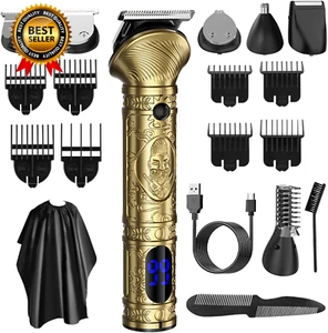 Beard Trimmer for Men Waterproof Cordless Hair Clipper Grooming Kit Rechargeable - Picture 1 of 12