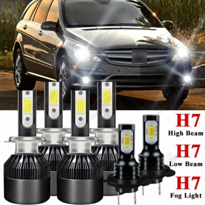 For Mercedes-Benz R350 2006-2010 Combo Front LED Headlights + Fog Lights Bulbs - Image 1 of 4