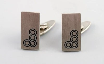 N.E.From, Danimarca, argento sterling, un paio di gemelli. - Immagine 1 di 4