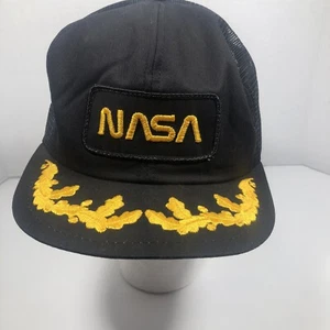 Vintage NASA K-Products Black Mesh Snapback Hat Made In USA - Picture 1 of 10