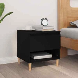 Bedside Table Black 50x46x50 cm Engineered Wood vidaXL - Picture 1 of 10