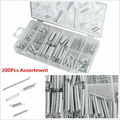 200 piezas de resortes de tensión de extensión de tambor de hardware eléctrico de resorte de acero presión Foto 1 de 4