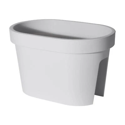 Balkon Geländer Blumentopf - grau / 40cm - Kunststoff Pflanz Kasten Blumen Topf - Bild 1 von 4