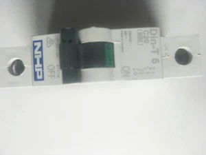 NHP 1ph Mccb 20A DIN-T6 C20 240/415VAC , 48VDC  DIN rail or chassis Mount 6 KA - Picture 1 of 2