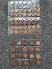 Job Lot Antique Old 1860S-1960S British Coins,Unchecked Uk Collection 1/2P 1P 64