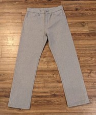 Industry Of All Nations Men's Light Gray Neppy Recycled Denim Straight Jeans 30