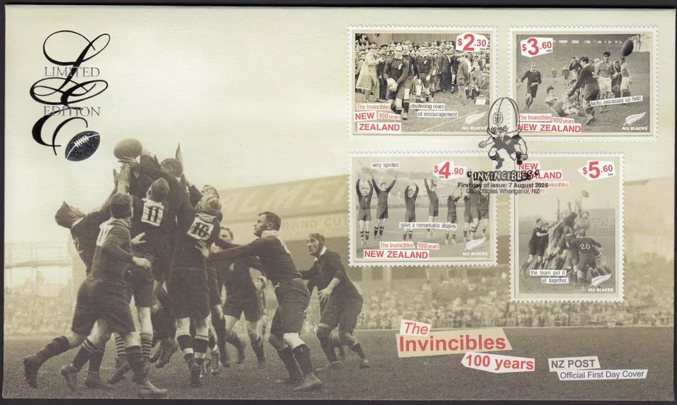 NEW ZEALAND 2024 All Blacks: The Invincibles 100 Years, Limited Edition FDC - Image 1 of 1