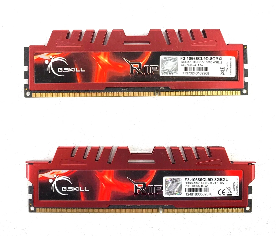 G.SKILL 8GB Kit Desktop Gaming Memory ( 4GB x 2 ) PC3-10666U DDR3-1333 Shield - Image 1 of 2