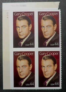 4421 MNH 2009 44c Gary Cooper PB Hollywood Legend High Noon Sergeant York WWI - Picture 1 of 1
