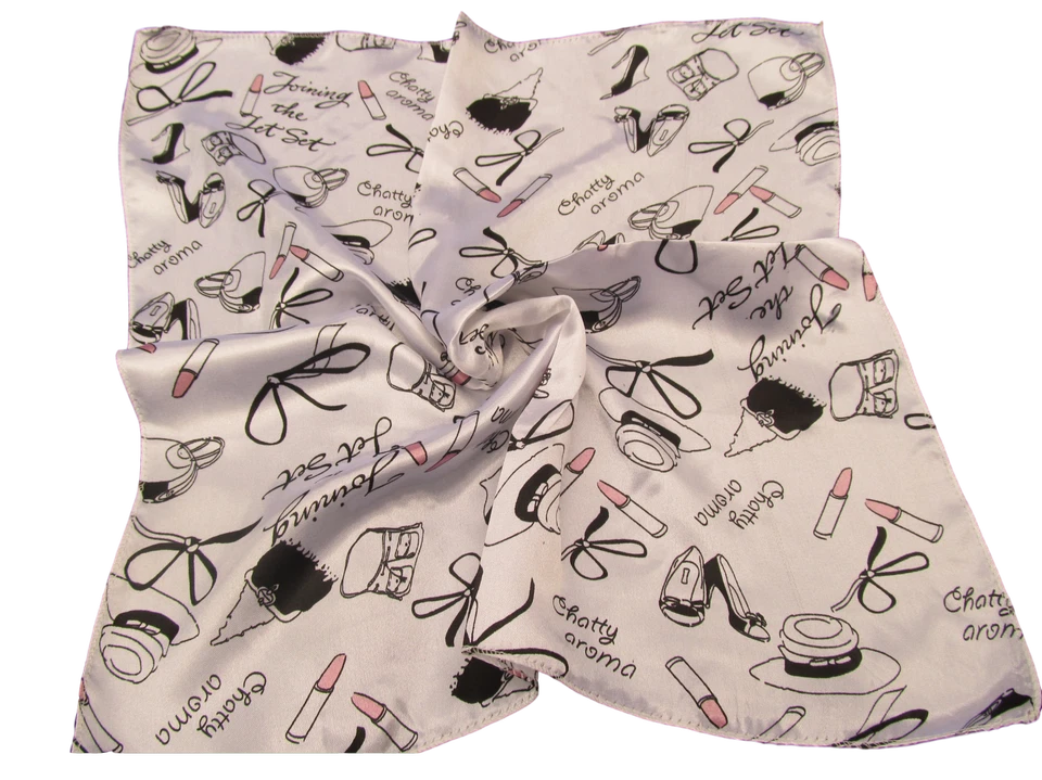 FAT-CATZ-COPY-CATZ LIPPENSTIFT MAKE-UP DESIGN SEIDE SATIN GEFÜHL DAMEN KLEINER AUSSCHNITT 50 cm QUADRATISCHER SCHAL UK