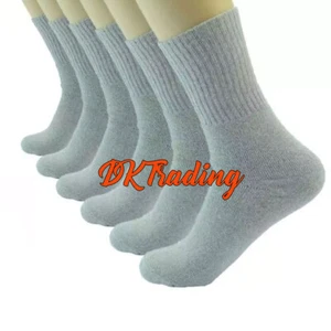 5-100 graue Dutzende Crew-Socken für Herren Großhandel Menge Sport Baumwolle 9-11 10-13 - Bild 1 von 8