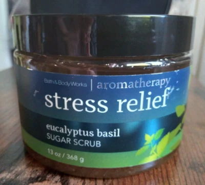 Bath & Body Works AROMATHERAPY Stress Eucalyptus Basil Sugar Scrub Sealed 13 oz - Image 1 of 2