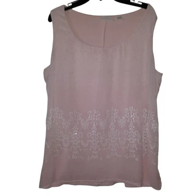 Blusa rosa sin mangas New York & Company talla grande Foto 1 de 4