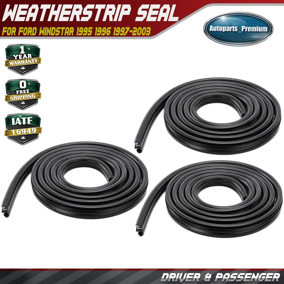 3x Kit de puerta levadiza con sello de tira climática para conductor y pasajero para Ford Windstar 1995-2003 Foto 1 de 4