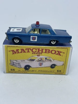 Lesney Matchbox Custom Ford Galaxie Police Car With Disc Wheels Repro Box. - Image 1 of 4