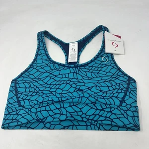 Moving Comfort Switch it up Racer sports bra in Azure woven size M Medium NWT - Picture 1 of 7