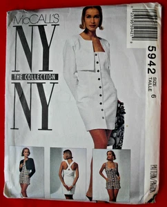McCall's 5942 NY Collection Misses' Unlined Jacket, Romper, Dress Sz 6 Uncut FF - Picture 1 of 2