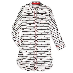 Camisa camisón para dormir Disney para mujer talla S Minnie Mouse con botones 100 % rayón - Imagen 1 de 11