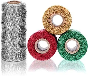 440 Yard Totally Christmas Metallic Bakers Twine Christmas Decorative Wrapping T - Picture 1 of 7