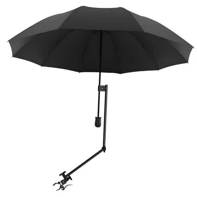 Paraguas de playa UPF 50+ con abrazadera universal ajustable negro manual/L Foto 1 de 4