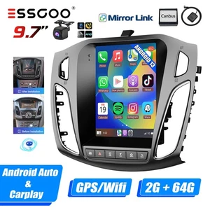Autoradio Carplay 9,7" per Ford Focus MK3 12-18 Android 13 2+64G GPS NAV RDS Cam - Foto 1 di 15