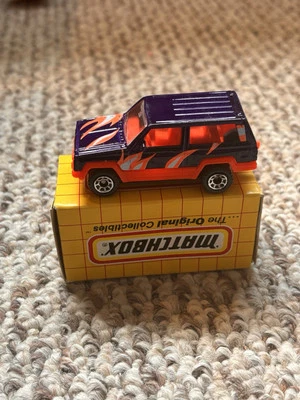 Vintage Matchbox I-75 Jeep Cherokee Purple & Orange w/Original Box  - Image 1 of 4