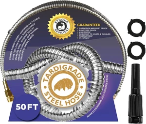 Metal Garden Water Hose 304 Stainless Steel Heavy Duty Flexible Tardigrade 50 Ft - Picture 1 of 12