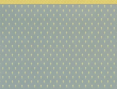 Papel pintado para casa de muñecas Brodnax "Napoleón" miniatura oro azul escala 1:12 Foto 1 de 4