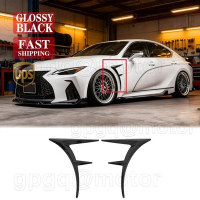 For Lexus IS300 IS350 F-Sport 2021-2026 Glossy Black Front Fender Flare Canards - Image 1 of 4