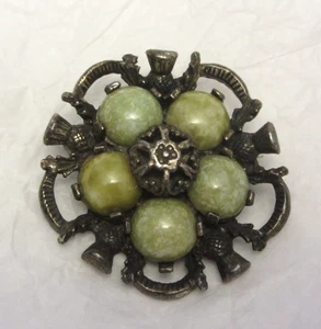 Vintage Wunder signierte keltische schottische Distel silberfarbene Anstecknadel oder Anhänger - Bild 1 von 7