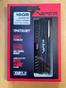 Patriot Viper 3 memory  DRAM - 16GB (2X8GB) DDR3 UDIMM PC3-12800 1600MHz - Imagen 1 de 6