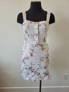 No Boundaries Floral Overall Dress Mini Bodycon Sweetheart Neckline Cottagecore - Picture 1 of 10