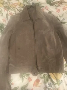 Theory Suede Motorcycle Jacket Beige P - Picture 1 of 6