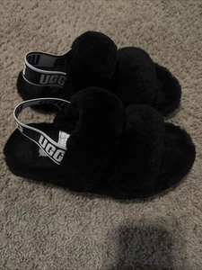 UGG Damen Fluff Yeah Slide Hausschuhe schwarz Größe 6 - Bild 1 von 3