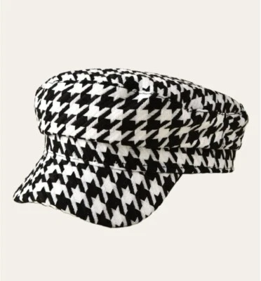 Gorra boina en pico de pata de gallo cálida panadero niño visera sombrero gorra plana impresa Foto 1 de 4