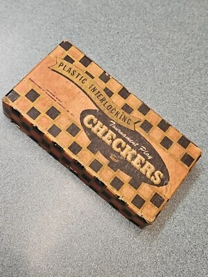 Vintage Plastic Interlocking Checkers - Image 1 of 4