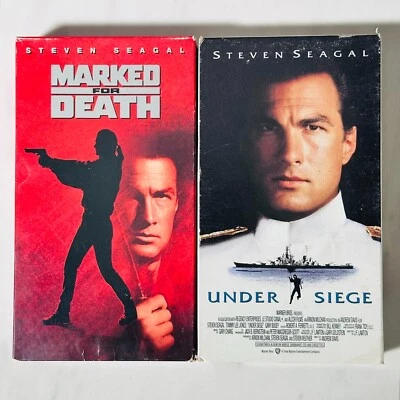 VHS Lot of 2 Steven Seagal Films - Marked For Death - Under Siege - Image 1 of 4