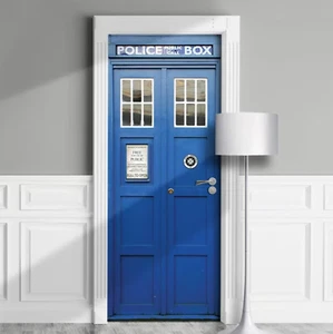 Mural de puerta de cabina de policía, calcomanía adhesiva de máquina del tiempo, pelar y pegar, cubierta - Imagen 1 de 15
