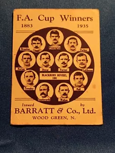 Barratt F.A. Cup Winners 1883-1935 #9 Blackburn Rovers issued 1935 - Picture 1 of 2