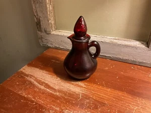 Vintage Avon Ruby Red Strawberry Bath Foam Glass Pitcher Perfume Bottle-Empty - Picture 1 of 4