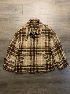 Chaqueta Balmacaan Banana Republic de gran tamaño para mujer talla L tweed a cuadros precio de venta sugerido por el fabricante 350 USD Foto 1 de 4