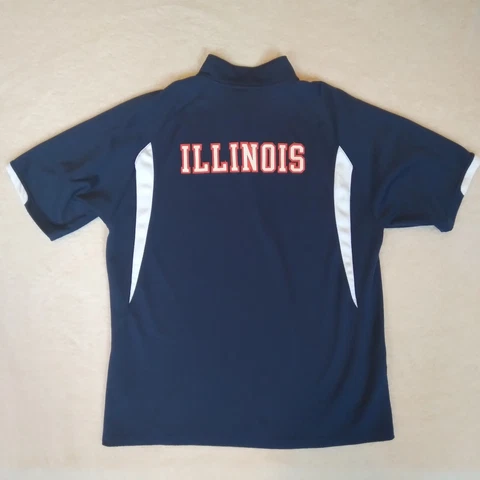 Illinois Shirt Mens Large Blue Vintage Nike Basketball Shooter Warm Up Spell Out Cover