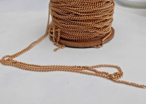 Cadena de aluminio vintage de oro de 2 mm de ancho - fabricación de joyas; artesanía, etc. - Imagen 1 de 3